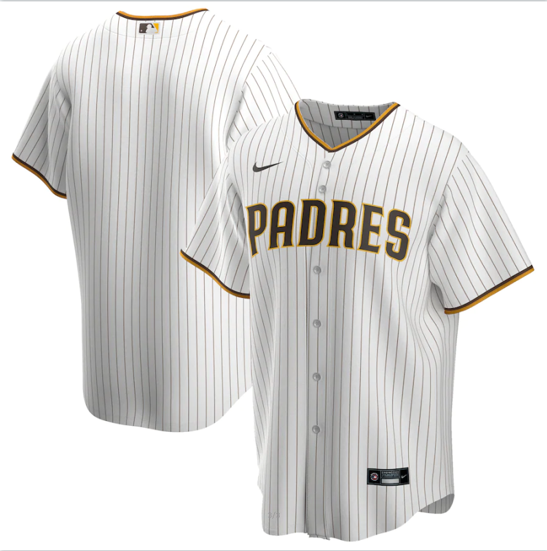 Men's San Diego Padres White Stripe Base Stitched Jersey